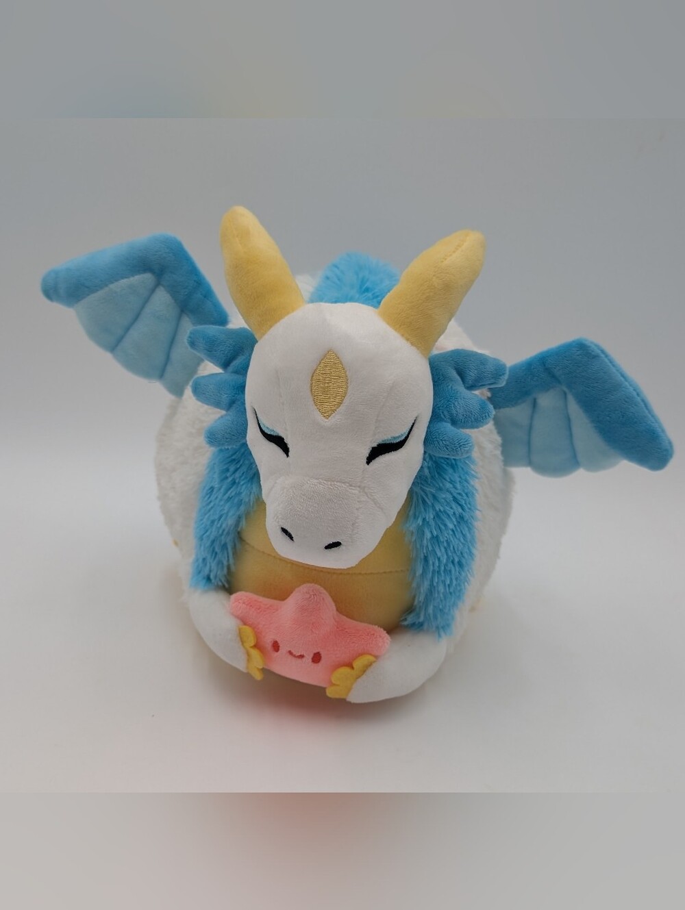 Squishable Mini Wish Dragon Plush White Blue Wings Pink Star 7.5” Stuffed Animal
